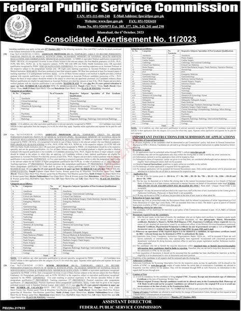 Latest Fpsc Islamabad Jobs 2023 2024 Job Advertisement Pakistan