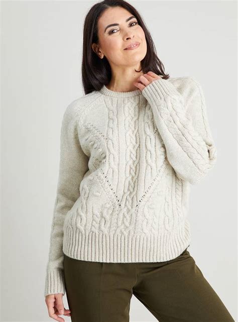 Buy Oatmeal Cable Knit Bobble Jumper 18 Jumpers Argos