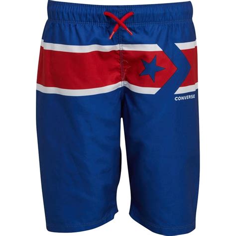 Buy Converse Junior Boys Swim Star Chevron Block Pool Shorts Blue