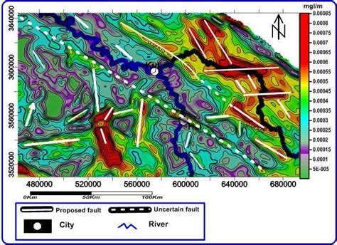 Total Horizontal Derivative Thdr Of Gravity Map Showing Fault Systems