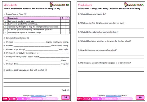 Life Skills Grade 4 Worksheets Term 4 SkillsWorksheets