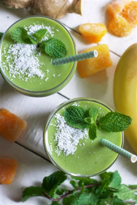 Refreshing Mango Mint Smoothie Olivia Budgen