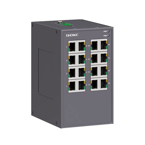 Промышленный неуправляемый коммутатор, 16×10/100Base-T(X) портов RJ45 ...
