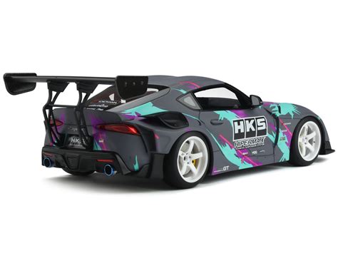 2019 Toyota Gr Supra Hks Gray With Graphics 1 18 Model Car By Gt Spirit Gpbox