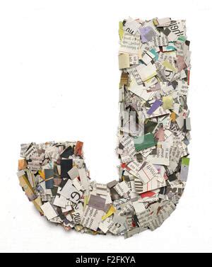 The Letter B Made From Newspaper Confetti Stock Photo Alamy