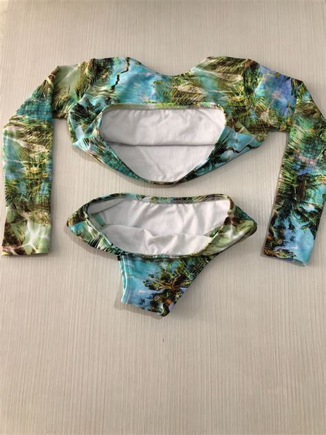 Biquíni Cropped De Manga Meninas Estampado Praia R 69 90 em Mercado