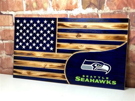 Seahawks Flag Wood Flag American Flag - Etsy