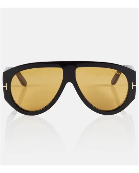 Tom Ford Bronson Aviator Sunglasses In Brown Lyst