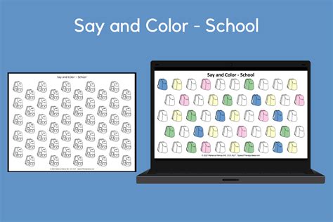 Say And Color School Speech Therapy Ideas