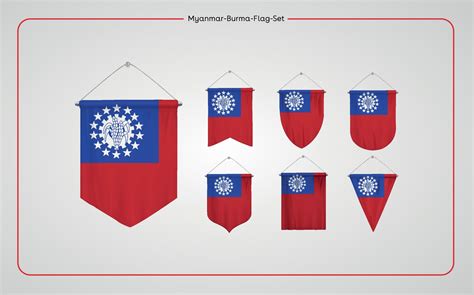 Myanmar flag set collection 14235094 Vector Art at Vecteezy