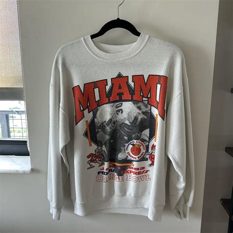 Vintage University Of Miami Sweatshirt Small Hole Depop