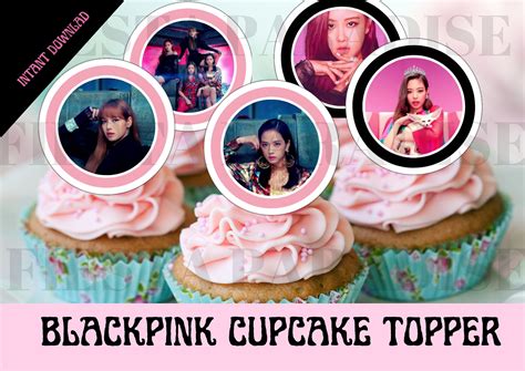 Printable Blackpink Cupcake Topper Blackpinkcake Topper Kpop Party Supplies Kpop Party Decor