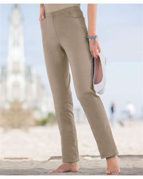 Slim Fit Pull On Stretch Trousers Trousers Damart Co Uk