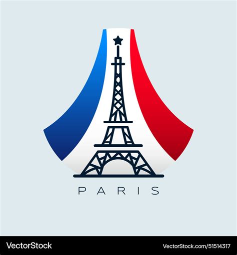 Eiffel Tower Logo Icon Paris City France Vector Image