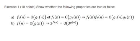 Solved Exercise Points Show Whether The Following Chegg