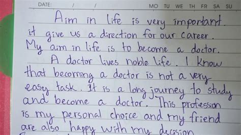 My Aim To Become A Doctor Essay In English Youtube