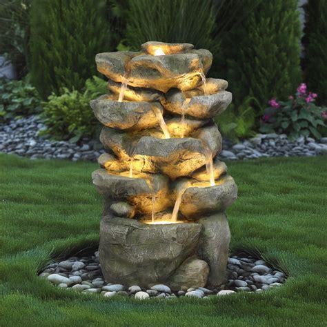 Fontaine Rocher Cristobal Hauteur Cm Avec Pompe Et Led Art Pond