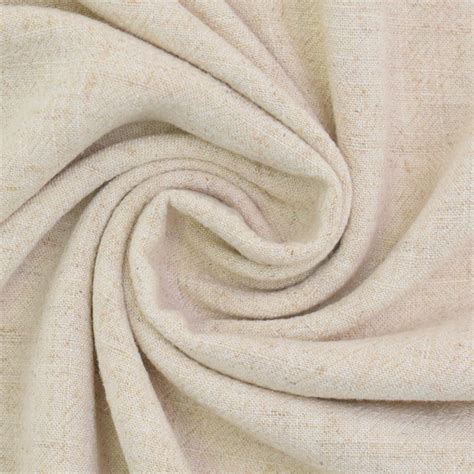 Viskose Leinen Jacquard Beige Stoffe Hemmers