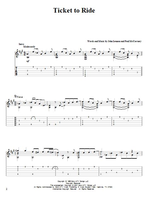 Ticket To Ride By The Beatles Solo Guitar Guitar Instructor