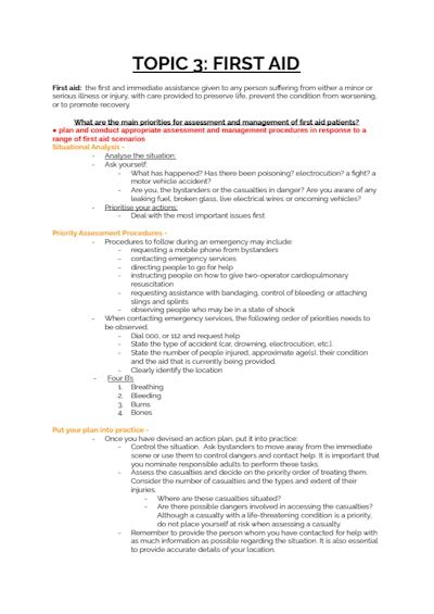 Preliminary Pdhpe Notes Hsc Personal D High School Notes