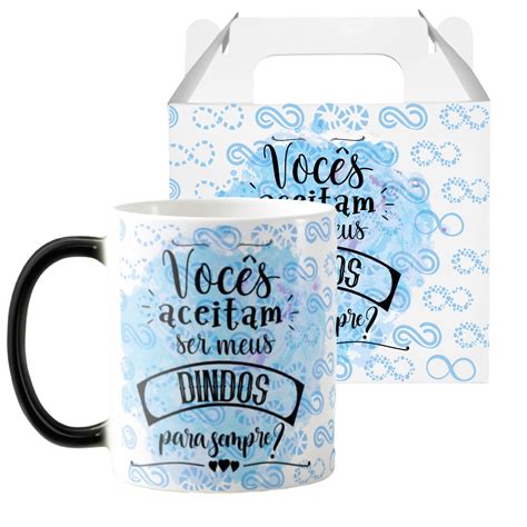 Caneca M Gica Convite Criativo Voc S Aceitam Ser Meus Dindos Caneca