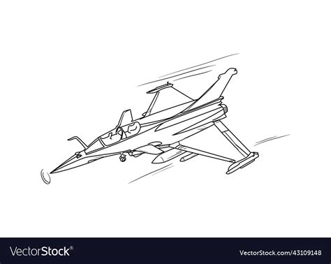 Airplane drawing line art Royalty Free Vector Image