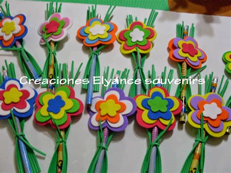 Creaciones Elyance Lapices Con Flores De Goma Eva