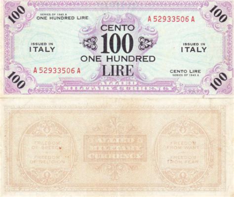 Lire Allied Military Currency U S Currency Education Program