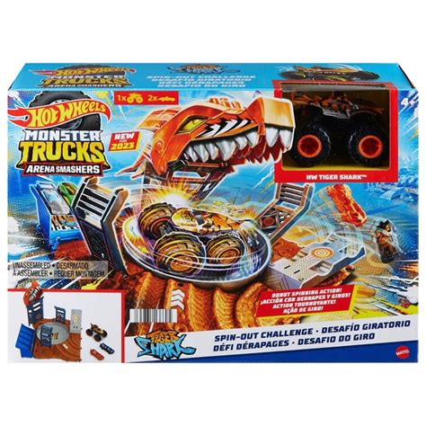 Hot Wheels Monster Trucks Arena Smashers Tiger Shark Playset Smyths