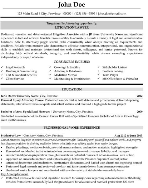 Legal Resume Format