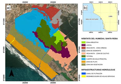 Mapas Del Humedal Santa Rosa Donde Se Aprecian A Sus H Bitats Y B Su