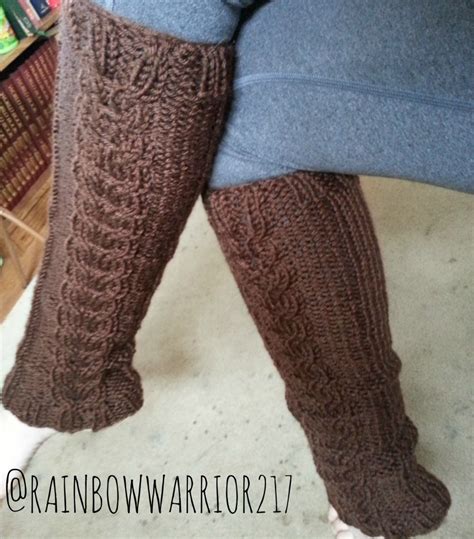 ‘cozy Cable Leg Warmers Knit Pattern Rainbow Warrior