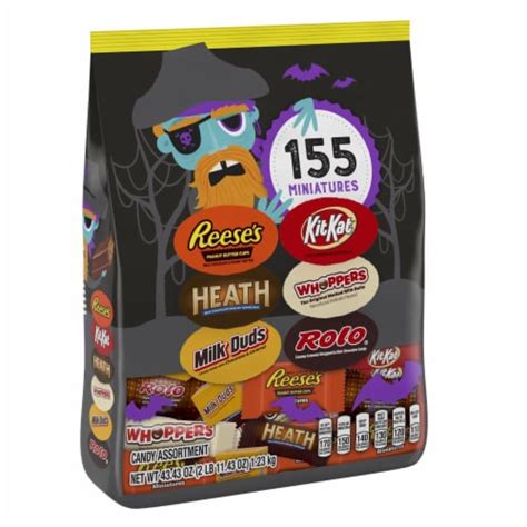 Hershey Miniatures Chocolate Assortment Candy Halloween Bulk Variety Bag, 155 pieces / 43.43 oz ...