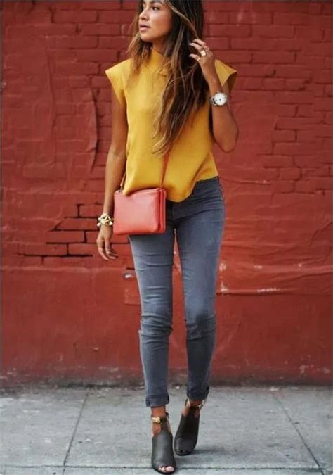 25 💓 Yellow Outfits Combination To Stop You Looking Unfashionable In 2020 Skinny Jeans Jean