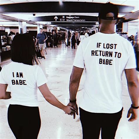 Newrest If Lost Return To Babe I Am Babe Couples T Shirt Set Babe