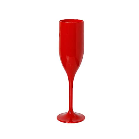 Taça de Champanhe Acrílico Vermelho 180ml