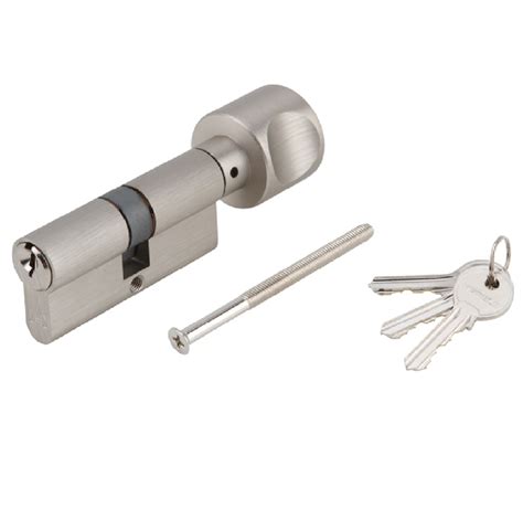 Hafele Euro Profile Key Thumbturn Cylinder Satin Steel