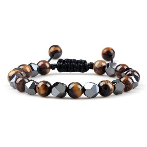 Bracelet De Perles En H Matite Irr Guli Re Pour Homme Et Femme Bijou