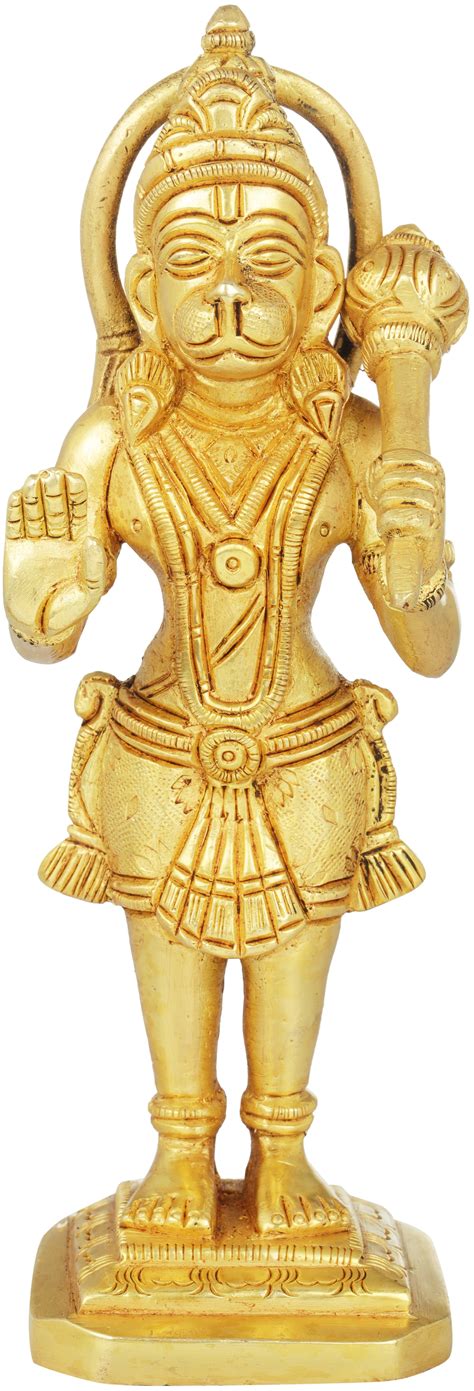 Hanuman Statue In Abhaya Mudra Handmade Brass Idols Made In