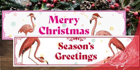 Pink Flamingo Christmas Display Banners Twinkl Art Gallery