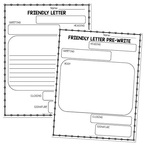 Lucky Little Toolkit Literacy Writing Organizers And Templates Friendly Letter Writing