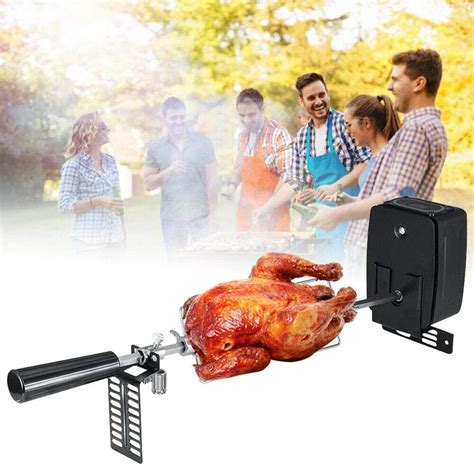 BBQ Grillspieß Set Edelstahl Rotisserie Drehspie Spieß mit Motor