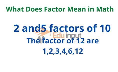 What Does Factor Mean in Math?