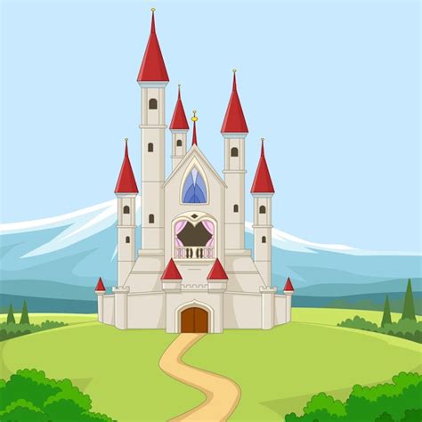 Fondo De Cuento De Hadas Con Castillo De Princesa Vector Premium