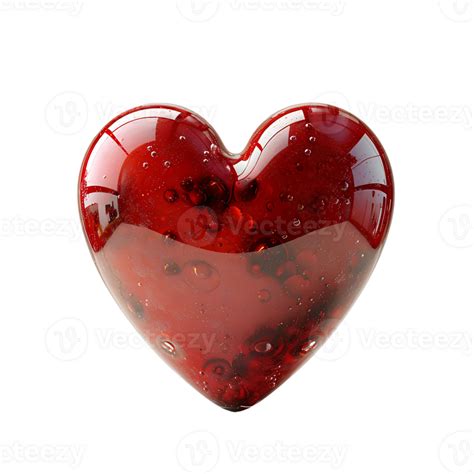 3d Red Heart On Isolated Background 43659747 Png