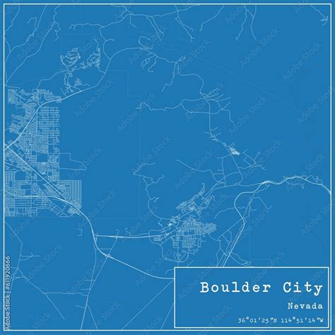 Blueprint Us City Map Of Boulder City Nevada Stock Illustration