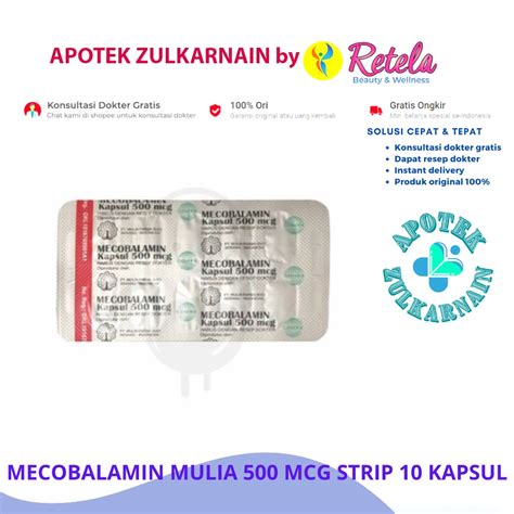 Jual MECOBALAMIN MULIA 500 MCG STRIP 10 KAPSUL Shopee Indonesia