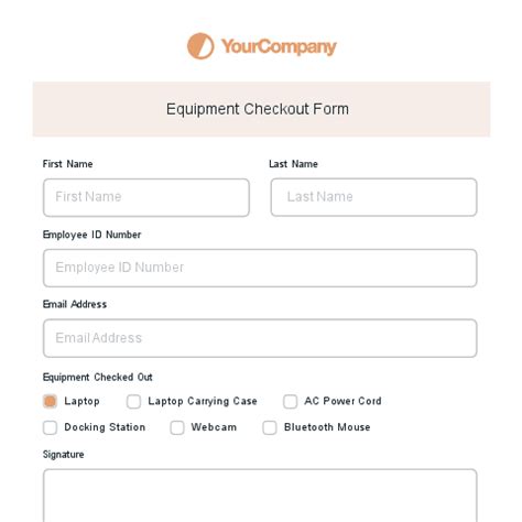 Free Equipment Checkout Form Template Prntbl Concejomunicipaldechinu