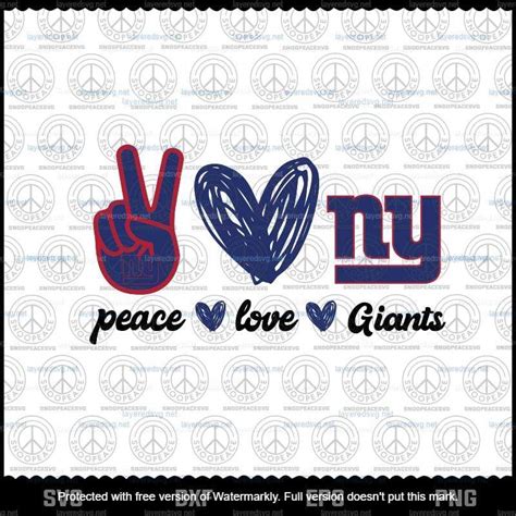 Peace Love Giants Svg New York Giants Svg Giants Svg Nfl Football