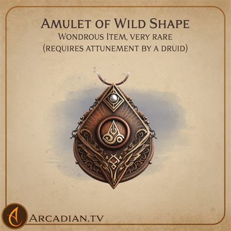 Amulet Of Wild Shape DnD Magic Item For Druids